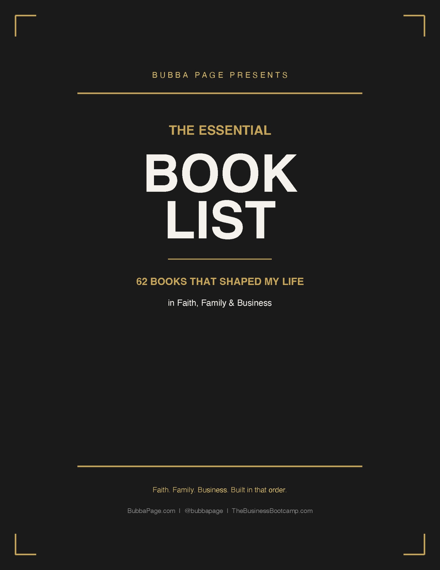 Bubba's Essential Book List cover